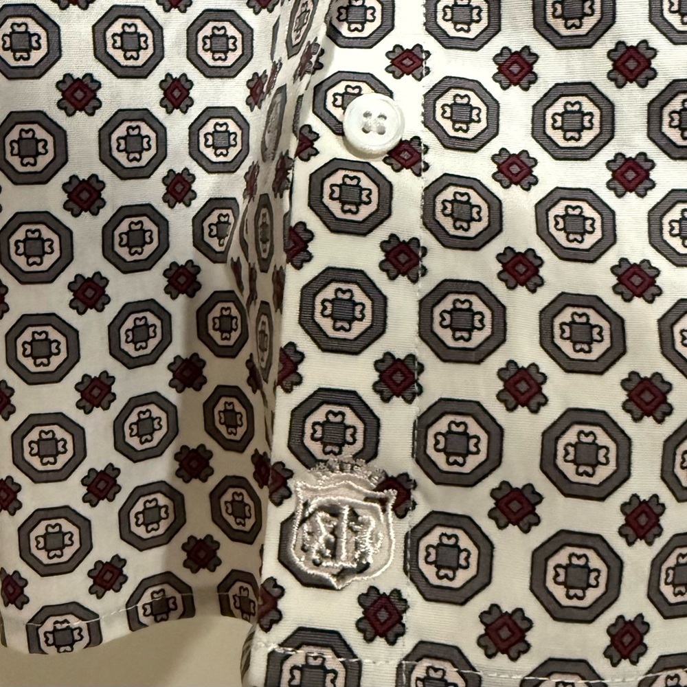 Talbots Geometric Print Wrinkle Resistant Button Down Shirt - Picture 3 of 8